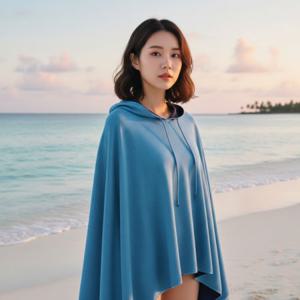 아동 후드 비치타올 망토 물놀이 가운 수영장 바디타월 판초 타월