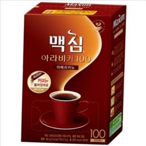 인스턴트 맥심 아라비카 아메리카노 스틱 맥심 아라비카 블랙 커피 100개