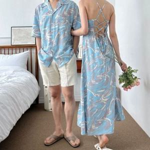 캐주얼 여름 커플 룩 원피스 휴양지 커플 룩 바캉스