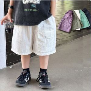 바스락 아동 카고 반바지 밴딩 아동 와샤 반바지 주니어