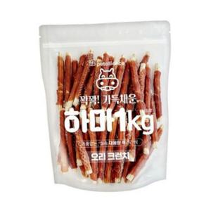 강아지간식 애견간식 1kg 고단백 대용량 애견간식 오리 순살