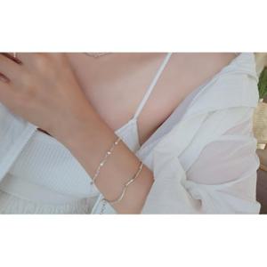 실버925 국내제작 장미 꽃 모양 실버팔찌 유니크 데일리 은팔찌 (SILVER)