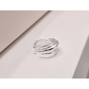 실버925 국내제작 심플 겹 반지 메인 링 은반지 데일리 유니크 반지 (SILVER)