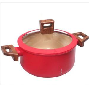 나리히라 IH 겸용 조리용기 찌개 탕 요리 냄비 레드 20cm