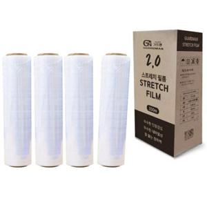 GUARDMAN 스트레치필름 4롤 두께 20mic 폭 500mm 길이 250m 팔레트 포장용 스트레치 방지