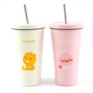 612B] 25000 카카오리틀프렌즈 스텐 빨대 텀블러 (2개세트)
