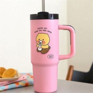 사무실용 회전형 뚜껑 텀블러 887ml 손잡이 빨대 포함 텀블러 대용량
