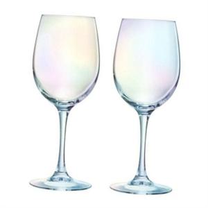 무지개 내열 유리 잔 470ml2P 오로라 홈카페 유리 잔 디저트