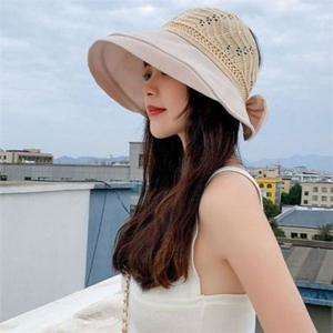 와이드캡 여성 버킷 햇 플로피 챙 모자 여름 바캉스 밀짚