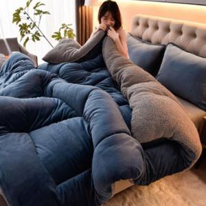따뜻한 겨울 이불 부드러운 극세사 이불 두꺼운 차렵 꿀잠 침구