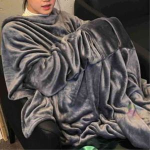 입는이불 그레이 중 겨울담요 온열담요 입는담요 집돌이담요 가운담요