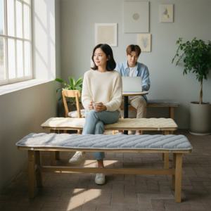 포근한 벤치 방석 쿠션 식탁용 의자 패드 80cm
