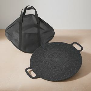 코팅 캠핑 그리들 30cm 전용 가방 포함 야외 바베큐 불판