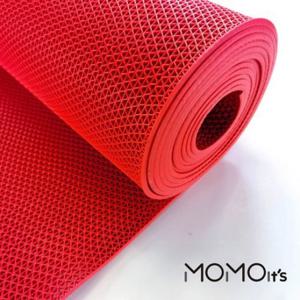 미끄럼 걱정 끝 PVC 격자형 레드 롤 매트 120cm x 15m 5T