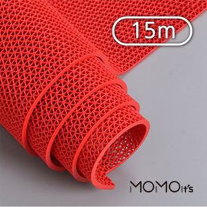 미끄럼 걱정 끝 PVC 격자형 레드 롤 매트 90cm x 15m 5T