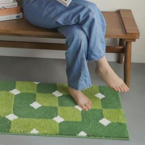 자카드 웨이브 욕실매트 현관 발판 카페트 50x80 12mm 고밀도 러그
