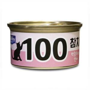 테비 고양이캔 100참치 (백참치와 연어) 80g x 24개 (1박스) 간식캔 고양이 통조림
