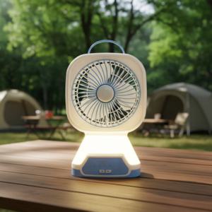 180 휴대용 무선 선풍기 캠핑용 낚시 탁상 거치대 LED 랜턴 겸용