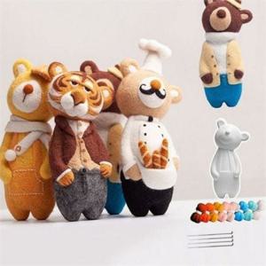 양모 펠트 키트 diy 펠트 인형 초보자 핸드메이드 만들기 취미 재료 성인용 털실