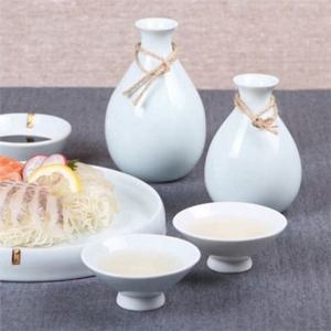 도자기 사케 병 200ml 도자기 술병 백토 이자카야 청주 술잔 식사