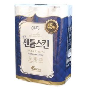 가정용 화장실용 코디 젠틀스킨 화장지 3겹 45m 30롤