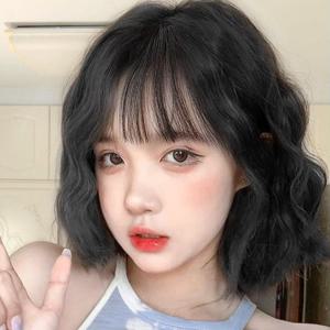 [언니네 가발] 물결펌 단발머리 통가발(블랙)/재입고
