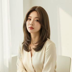 여성용 인모 단발형 헤어피스 긴 직모 가발