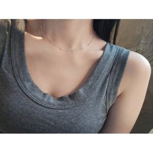 SS1008 여성 볼 체인 심플 목걸이 미니 볼 데일리 은목걸이 실버 925