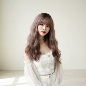 여신 웨이브 긴머리 핑크 통가발 자연스러운 고열사 풀가발
