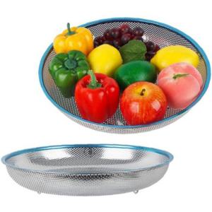 국산 스텐304 편안한 낮은 펀칭망 채반 원형 정리바스켓 6호