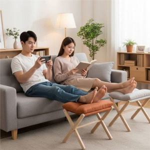 발 받침대 접이식 발 받침대 컴퓨터 휴대용 접이식 사무실 다용도 원목 발판 스툴 의자