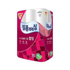루미나D 잘풀리는집 퀼팅 3겹 롤 화장지 30 두루마리 휴지