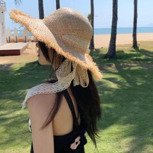 여자 스트랩 빅사이즈 통기성 햇빛 차단 밀짚 모자 비치캡 왕골 보닛햇 보넷 라탄