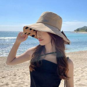 양면 플로피햇 모자 여성 벙거지 리본 휴양지