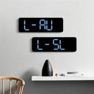 led 벽 시계 무소음 벽 시계 인테리어 디자인 디지털 온습도 거실 스누즈 탁상형 알람 전자 온도
