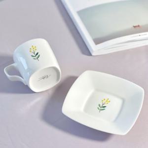 수채화 도자기 커피잔 세트 180ml 북유럽풍커피잔 도자기커피잔