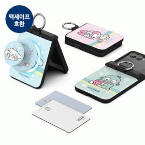 산리오 캐릭터즈 목욕 오토 힌지 보호 마그네틱 카드 도어 범퍼 케이스 갤럭시Z플립7(F766)