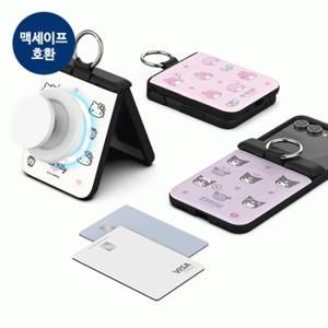 산리오 캐릭터즈 러블리패턴 오토 힌지 보호 마그네틱 카드 도어 범퍼 케이스 갤럭시Z플립7(F766)