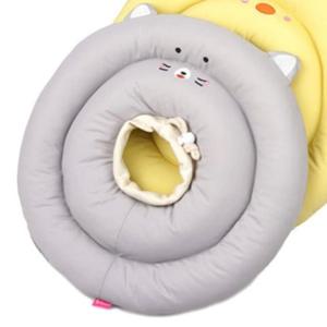 고양이 쿠션 부드러운 넥카라 그레이 L 강아지 깔대기 핥음방지