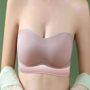 노와이어 투명끈포함 끈없는 심리스 오프숄더브라탑