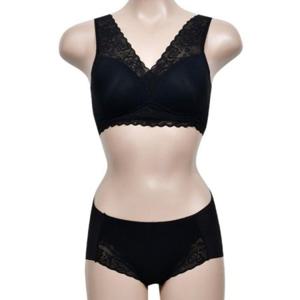 레이스디자인 몰드형 소프트 브라 러닝 맥시팬티 세트