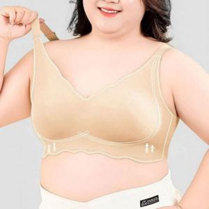 심리스브라 여성 편한 속옷 렛 브래지어 자 심리스 큰컵 큰가슴 노와이어 2컬러 빅사이즈 브라