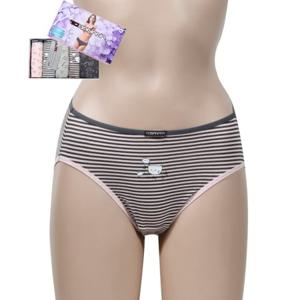 귀여운 프린트 편안한 선염 멜란지 스판 여성 미디 팬티 5매입 SN2305-0016
