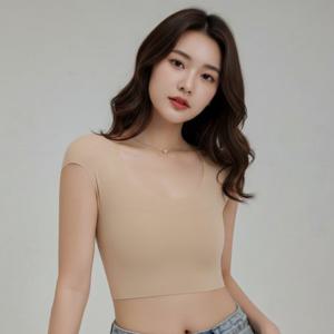 여자 어깨뽕 보정나시 숄더패드 이너웨어 티셔츠 어깨패드 내장형 상체 보정속옷