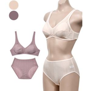 혜명생필품몰 심플라인 인견 소재 감각적인 풀컵 노와이어 부직포 브라팬티세트 여자속옷 인견브라 여름브