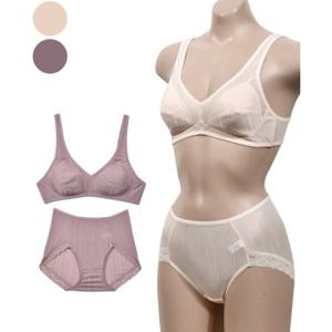 혜명생필품몰 인견 소재 감각적인 풀컵 노와이어 부직포 후크 브라 팬티 세트 여자노와이어속옷세트 여자속