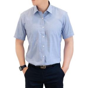 반팔 남자 체크셔츠 블루셔츠 셔츠 반팔 남방 남방 반팔 데님 캐주얼 패션