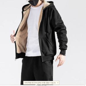 남자양털후드점퍼 후리스 뽀글이 집업 남성점퍼 아웃도어 현장근무복