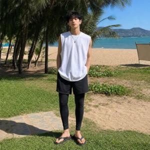 DHO 3382 남자일체형4부반바지레깅스 레깅스 보온 트레이닝복 여성 복 바지 트레이닝 여자 트레이닝복하의