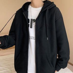 후디 사계절 데일리 자켓 집업 심플 회색 남자 패션 후드 티 남성 오버핏